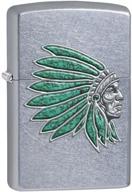 🔥 zippo lighter: indian head in street chrome finish - model 76515 logo