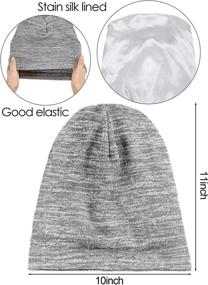 img 3 attached to 🌙 SATINIOR Satin Lined Sleep Cap: 3 Piece Set of Slouchy Beanie Slap Hats