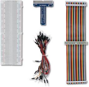 img 4 attached to 🔌 UCTRONICS GPIO Breakout Kit for Raspberry Pi Pico - Assembled Pi T-Type Breakout + 830 Tie Points Solderless Breadboard + 40 Pin Male-Female-Male Rainbow Ribbon Cable + 65pcs Premium Jump Wires