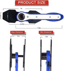 img 1 attached to 🔵 AutoWanderer Brake Caliper Compression Tool - Ratcheting Brake Spreader Caliper Piston Press Tool for Disc Brakes with Single, Twin, Quad Piston - Blue