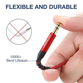 img 3 attached to 🔴 JSAUX AUX Cable, [4ft/2Pack- Copper Shell, Hi-Fi Sound] 3.5mm TRS Auxiliary Audio Cable Nylon Braided Aux Cord Compatible for Car/Home Stereos, Speaker, Headphones, Sony, Echo Dot, Beats - Red