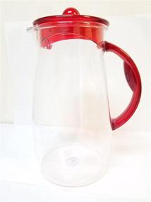 img 3 attached to 🏺 84 oz. Large Acrylic Clear Plastic Pitcher with Lid & Spout - BPA-Free, Shatter-Proof - Ideal for Iced Tea, Sangria, Lemonade, and More - Cool Red Handle & Lid Included