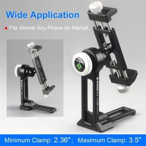 img 2 attached to 📱 Versatile Metal Phone Tripod Mount: iPhone Adapter with Arca Swiss Rail, 1/4" Screw Mount, Ball Head Rotation | Compatible with iPhone 7-12 Pro, Samsung, and More!