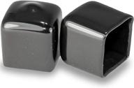 🔲 prescott plastics 8 pack: square black vinyl end cap - protective rubber cover for flexible pipe posts (1/2" - 0.50") logo