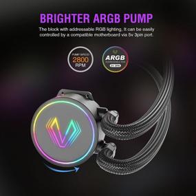 img 2 attached to 💧 Водяное охлаждение для процессора Vetroo V360 Black 360 мм - готовность к использованию с процессорами AMD/Intel LGA1200, полностью интегрированная система охлаждения с контроллером, 3X 120-мм ARGB вентиляторами с синхронизацией с материнской платой, а также высокоэффективным 360-мм радиатором.