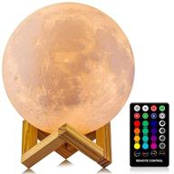 logrotate moon lamp, 16 colors led night light 3d printing moon light with stand &amp; remote/touch control and usb rechargeable, moon light lamps for kids, friends, lover, birthday gifts - diameter 4.8 inch логотип