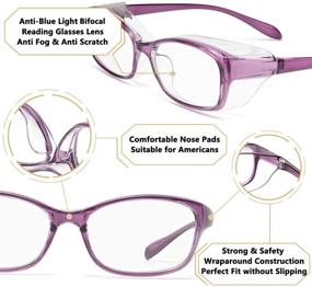 img 1 attached to 👓 Premium LianSan Anti-Fog Anti-Blue Invisible Bifocal Reading Glasses: Protect Your Eyes with Safety Goggles and Blue Light Filter Computer Readers for Men and Women