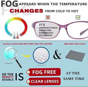 img 2 attached to 👓 Premium LianSan Anti-Fog Anti-Blue Invisible Bifocal Reading Glasses: Protect Your Eyes with Safety Goggles and Blue Light Filter Computer Readers for Men and Women