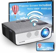 📽️ vilinice wifi projector: 100-inch screen, native 1080p, 8500l, bluetooth, 4k supported, long life, compatible with tv stick, roku, hdmi, usb, tf, vga, aux, av logo