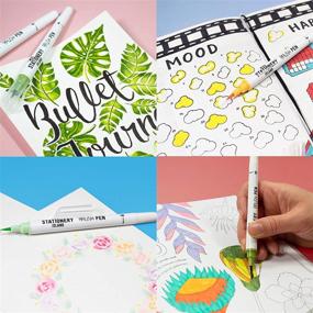 img 1 attached to 🖌️ Набор тонких перьев Stationery Island, 24 цвета четырех сезонов + 1 акварельная кисть - Превосходные акварельные перьевые ручки для каллиграфии, рисования букв, ведения блога бюллетень, изготовления открыток, рисования и раскрашивания.