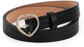 img 2 attached to Double Heart Metal Buckle Casual Women's Accessories