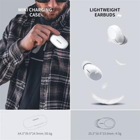 img 1 attached to OKEAH TWS Wireless Earbuds Mini: Bluetooth 5.1, Fast Charging, IPX6 Waterproof, Touch Control, Noise Cancelling - T6 White