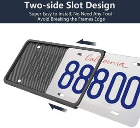 img 3 attached to 🚗 Silicone License Plate Frame: Universal American Auto Holder, Rust-Proof, Rattle-Proof, Weather-Proof with Drainage Holes - Black Cover