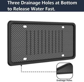 img 2 attached to 🚗 Silicone License Plate Frame: Universal American Auto Holder, Rust-Proof, Rattle-Proof, Weather-Proof with Drainage Holes - Black Cover