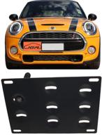 🚗 no drill tow eye front bumper tow hook license plate mount bracket holder for mini cooper s countryman peaceman - effortless relocation kit (2014-present) logo