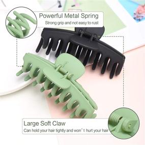 img 3 attached to 6-Piece Hair Claw Clips Set for Women, Extra Strong Hold Matte Hair Claw Clips for Thick Hair, Trendy Hair Styling Accessories for Girls, Large Hair Clips for Thick Hair Women (6 Colors)