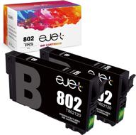 🖨️ ejet remanufactured ink cartridge replacement for epson 802xl 802 t802xl t802 - compatible with workforce pro wf-4720 wf-4730 wf-4734 wf-4740 ec-4020 printer (2 black) logo