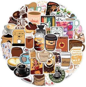 img 3 attached to ☕️ 50 Pcs Coffee Waterproof Vinyl Stickers: Decorate Water Bottles, Books, Laptops & More with Encouraging Coffee Decals