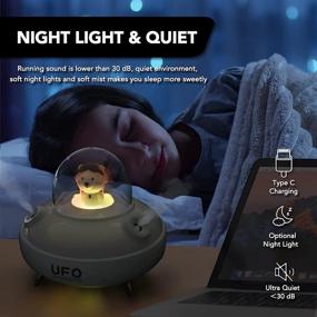 img 3 attached to 400ml Double Spray UFO Cute Mini Humidifier - Portable USB Personal Desktop Small Humidifiers with Night Light for Office, Travel, Bedroom, Baby Room, Car, Plant - White