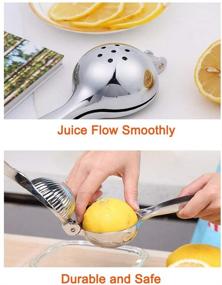 img 2 attached to 🍋 Lemon Lime Squeezer - Manual Citrus Juicer Tool for Hand-squeezing Lemons, Limes - Metal Lemon Clip Squeezer - Professional Power Lemon Squeezer