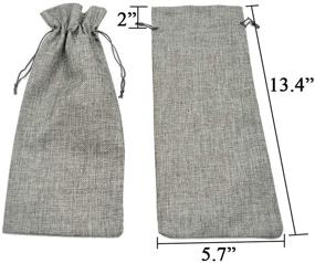 img 3 attached to 🍷 IBLUE 10Pcs Grey Linen Drawstring Wine Bags - Perfect Wine Bottle Protector for Party, Wedding, Dinner, and Travel Gifts (P002)