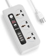 💡 j elektro power strip with surge protector, 4 usb charging ports and 3 universal outlets extension cord with timer socket, 1.4m/4.6ft extension lead with outlet timer for home office, including grow light timer logo
