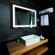 🪞 24x32 led bathroom mirror: wall-mounted vanity mirror with anti fog, smart touch button, dimmable lights - vertical & horizontal makeup mirror logo