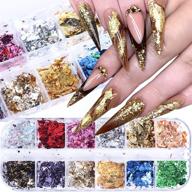 💅 gold nail art foil fragments for 3d glitter nail designs logo