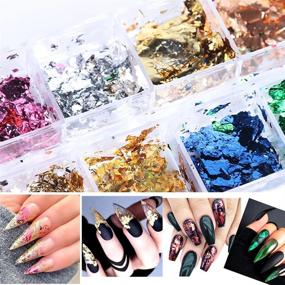 img 1 attached to 💅 Gold Nail Art Foil Fragments for 3D Glitter Nail Designs