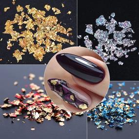 img 2 attached to 💅 Gold Nail Art Foil Fragments for 3D Glitter Nail Designs