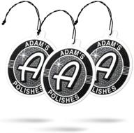 🚗 adam's leather scented hanging car air fresheners (3 pack) - interior accessories for car smell good, ideal for auto detailing & cleaning, suitable for smokers & pet owners logo