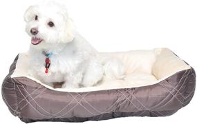 img 2 attached to Ultimate Comfort for Your Pet: HappyCare Textiles Diamond Quilted Reversible Bed/Cuddler