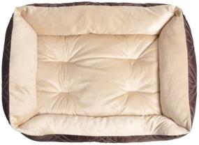 img 3 attached to Ultimate Comfort for Your Pet: HappyCare Textiles Diamond Quilted Reversible Bed/Cuddler