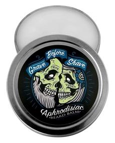 img 2 attached to Experience the Aromatic Elegance: GRAVE BEFORE SHAVE Leather/Cedar wood scent Beard Balm- 2 oz. Tin