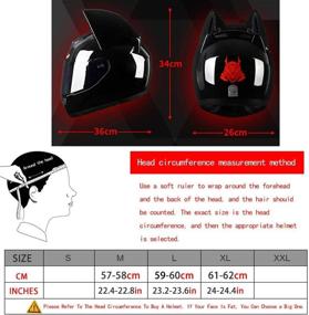 img 2 attached to 🐱 Kuaifly Cool Cat Ear Electric Motorcycle Helmet Winter Full Helmet Men and Women Racing Shaped Motorcycle Helmet, White Pink, Size M