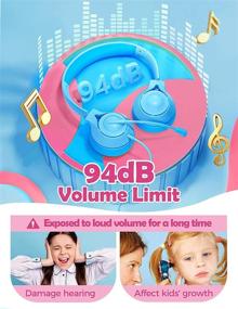img 1 attached to 🎧 Children's Wired Headphones with Microphones for PCs, Phones, Chromebooks, Kindle Tablets | On-Ear Gaming Headset for Online Learning | 94dB Volume Limit | 360° Rotatable Mic | Ideal for Boys, Girls, Toddlers