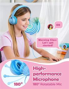 img 3 attached to 🎧 Children's Wired Headphones with Microphones for PCs, Phones, Chromebooks, Kindle Tablets | On-Ear Gaming Headset for Online Learning | 94dB Volume Limit | 360° Rotatable Mic | Ideal for Boys, Girls, Toddlers
