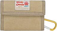 💼 rough enough trifold canvas kids wallet in khaki with carabiner - perfect for boys and girls logo
