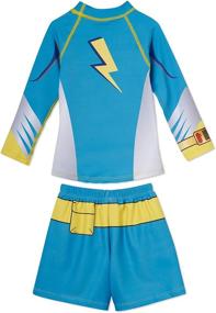 img 3 attached to USA Made Superhero Swim Trunks and Swimsuit Set for Little Boys – UPF 50 – Fade-Resistant