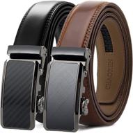 👔 ultimate comfort and versatility: ratchet click adjustable buckle men's belt accessories logo