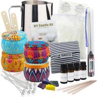 🕯️ complete candle making kit for adults - diy candle making supplies with 4 candle tins, 21 oz beeswax, 10 x 3.93-inch cotton wicks, 4 fragrances & dyes - perfect for beginners (classic-diy) logo