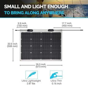 img 1 attached to Renogy 50W 12V Highly Flexible Monocrystalline Solar Panel - Super Lightweight, Thin, Up to 248° Arc, for RVs, Boats, Roofs, Uneven Surfaces