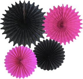 img 2 attached to 🎉 Trendy TIK Tok Birthday Party Decorations: Fuchsia, White, Black, Teal Tissue Paper Fans - Complete TIK Tok Party Supplies!