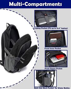 img 4 attached to 💼 Optimized Reflective Laptop Backpacks with Charging-Resistant Features for Business Professionals