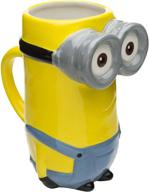 ☕ zak designs minions kevin 3d sculpted ceramic coffee mug - collectible 14 oz tea mug for hot drinks, unique keepsake logo