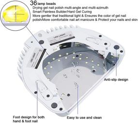 img 1 attached to 💅 Беспроводная перезаряжаемая лампа TAKOYI 64W для наращивания ногтей с LED-светом - Беспроводной ультрафиолетовый высушиватель для ногтей с подъемной ручкой, ЖК-экраном и большим пространством (белый)