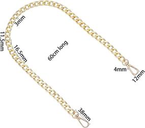 img 3 attached to 👜 Stiesy 5 Pcs Bag Strap Chains: DIY Aluminum Curb Link Chain for Golden Handbags & Clutches with Alloy Swivel Clasps - Bag Making Accessories