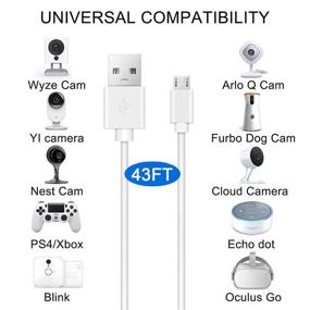 img 4 attached to MOYEEL 43FT Power Extension Cable: Amplify Your Home Security with Seamless Compatibility for Wyze Cam, Blink Mini, Yi Camera and More!