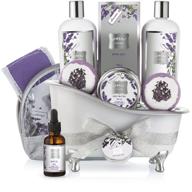 🛁 luxurious women's bath gift basket: indulge in a home spa experience with lavender and jasmine scent - complete set of lavish bath bombs, salts, gel, butter lotion, oil, bubble bath, loofah, and more logo