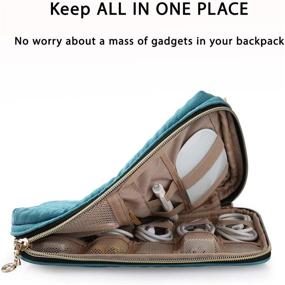 img 2 attached to 👜 BAGSMART Electronic Organizer Bag - Travel Cable Organizer for Hard Drives, Charger, Phone, Cables, USB, SD Card - Teal (Women's Small)